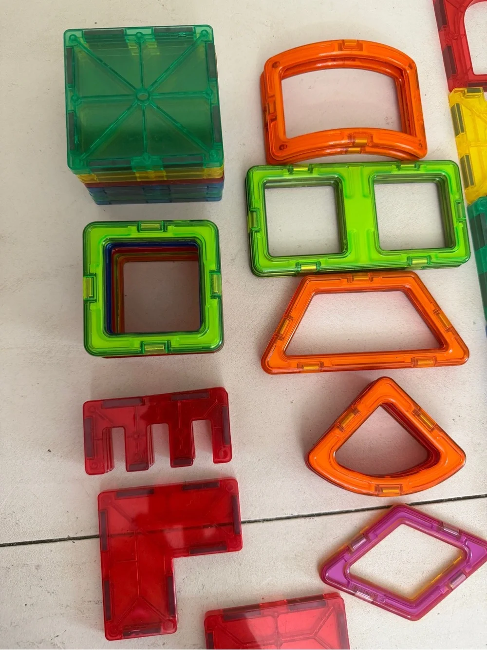 Colorful Magnetic Building Tiles Set for Kids - Multicolor